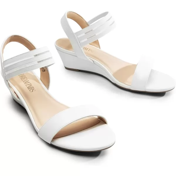 imageDREAM PAIRS Womens Wedge Sandals Low Heel Slip On Ankle Strap Business Casual Dress Shoes for WomenWhitepu