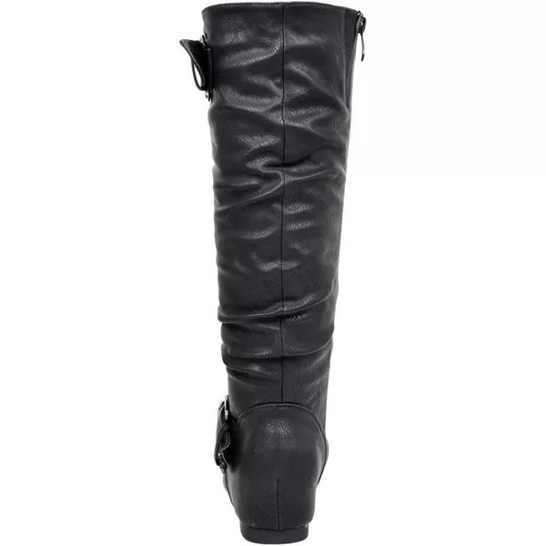 imageDREAM PAIRS Womens Wide Calf Knee High Boots Furlined Low Hidden Wedge BootsUrablackwidecalf