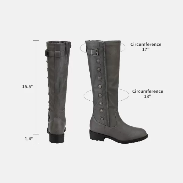 imageDREAM PAIRS Womens Wide Calf Knee High Boots Low Stacked Heel Riding BootsGreywidea