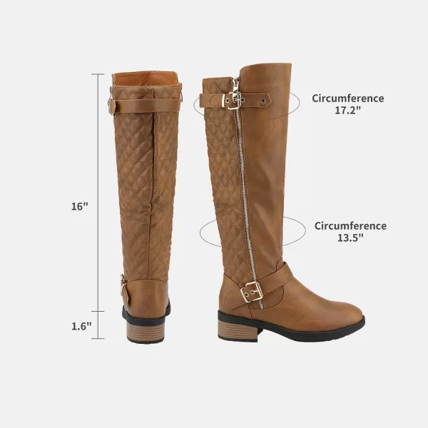 imageDREAM PAIRS Womens Wide Calf Knee High Boots Low Stacked Heel Riding BootsUtahwCamelwidecalf