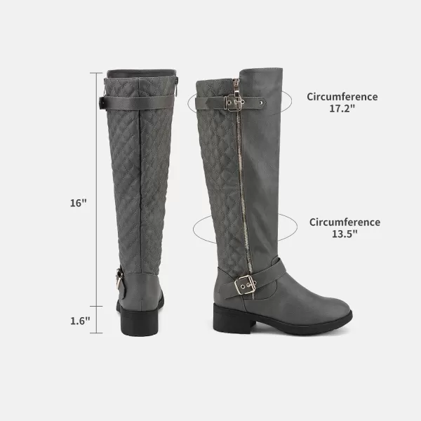 imageDREAM PAIRS Womens Wide Calf Knee High Boots Low Stacked Heel Riding BootsUtahwGreywideu