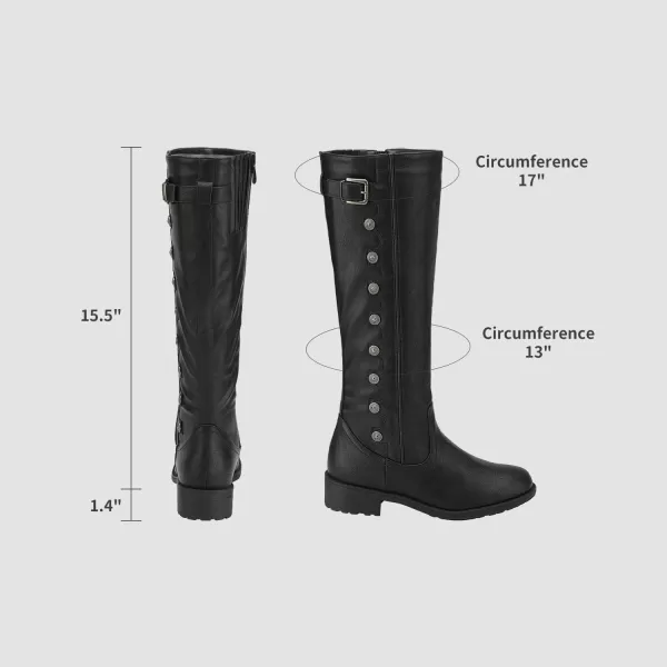 imageDREAM PAIRS Womens Wide Calf Knee High Boots Low Stacked Heel Riding BootsUtahwWideCalfBlackwidea