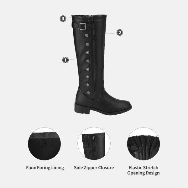 imageDREAM PAIRS Womens Wide Calf Knee High Boots Low Stacked Heel Riding BootsUtahwWideCalfBlackwidea