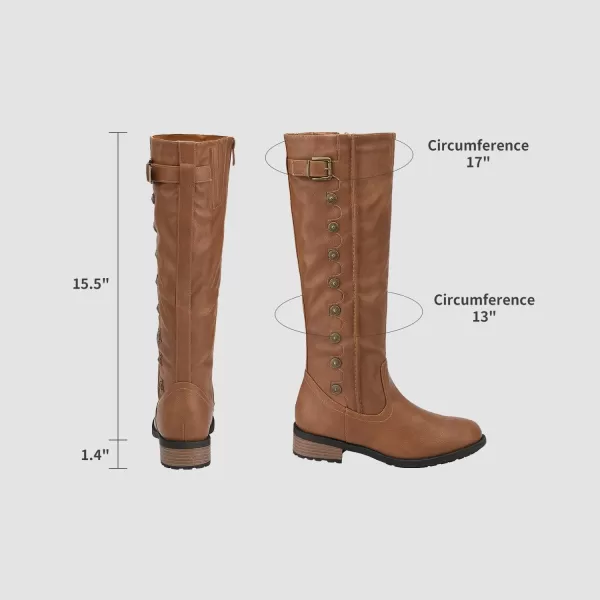 imageDREAM PAIRS Womens Wide Calf Knee High Boots Low Stacked Heel Riding BootsUtahwWideCalfCamelwidea