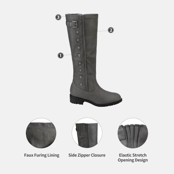 imageDREAM PAIRS Womens Wide Calf Knee High Boots Low Stacked Heel Riding BootsUtahwWideCalfGreywidea