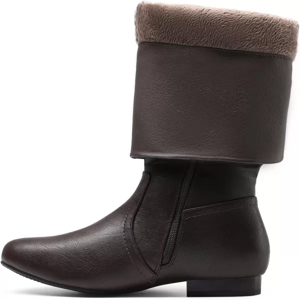 imageDREAM PAIRS Womens Wide Calf Knee High Pull On Fall Weather Winter BootsBrownwide Calf