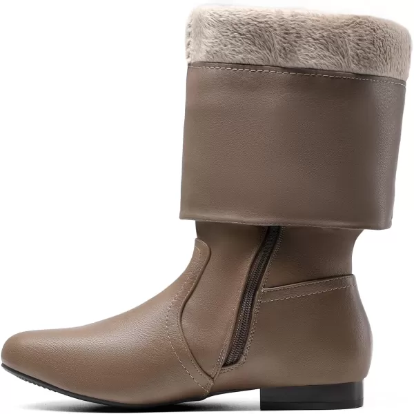 imageDREAM PAIRS Womens Wide Calf Knee High Pull On Fall Weather Winter BootsKhakiwide Calf