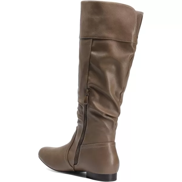 imageDREAM PAIRS Womens Wide Calf Knee High Pull On Fall Weather Winter BootsKhakiwide Calf