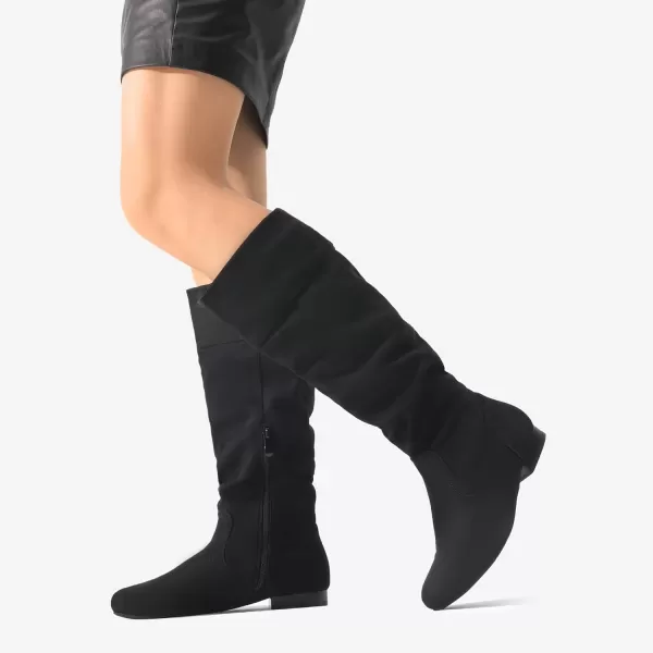 imageDREAM PAIRS Womens Wide Calf Knee High Pull On Fall Weather Winter BootsWideCalfBlack