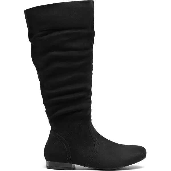 imageDREAM PAIRS Womens Wide Calf Knee High Pull On Fall Weather Winter BootsWideCalfBlack