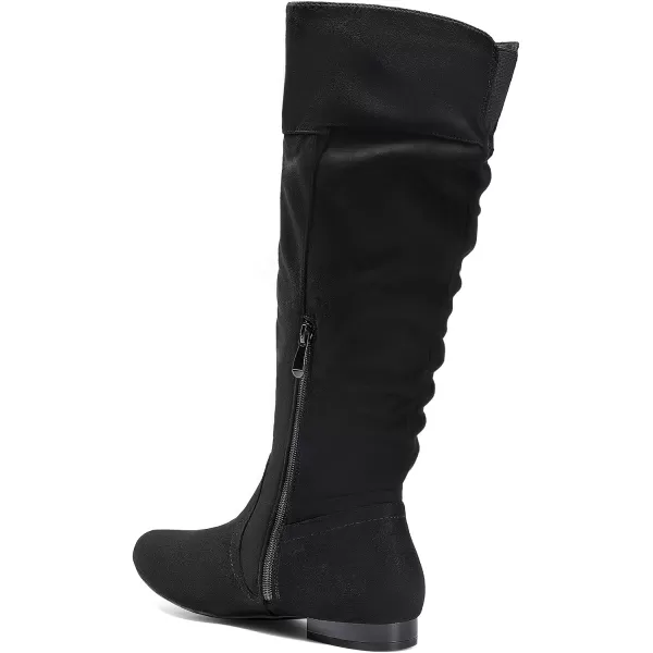 imageDREAM PAIRS Womens Wide Calf Knee High Pull On Fall Weather Winter BootsWideCalfBlack