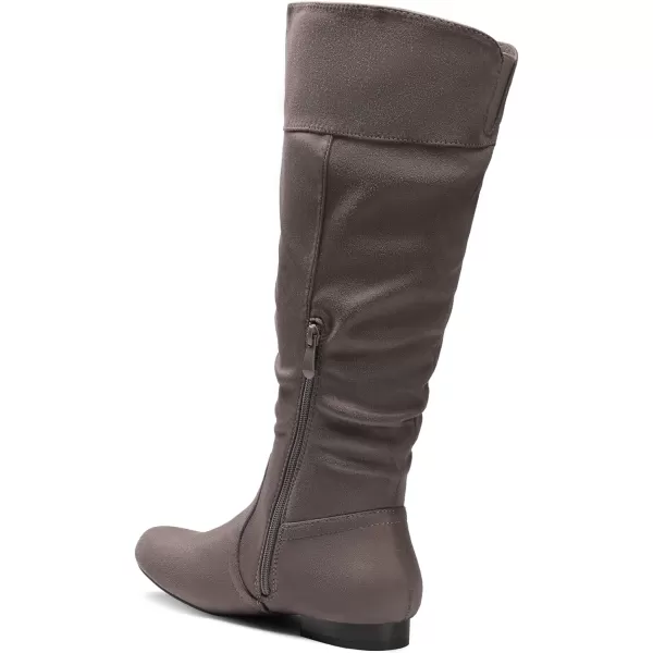 imageDREAM PAIRS Womens Wide Calf Knee High Pull On Fall Weather Winter BootsWideCalfTaupe
