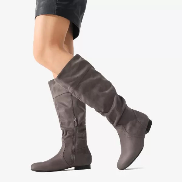 imageDREAM PAIRS Womens Wide Calf Knee High Pull On Fall Weather Winter BootsWideCalfTaupe