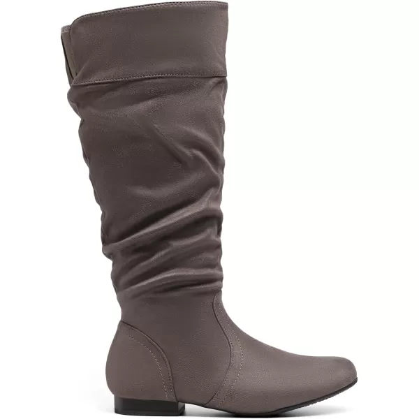 imageDREAM PAIRS Womens Wide Calf Knee High Pull On Fall Weather Winter BootsWideCalfTaupe