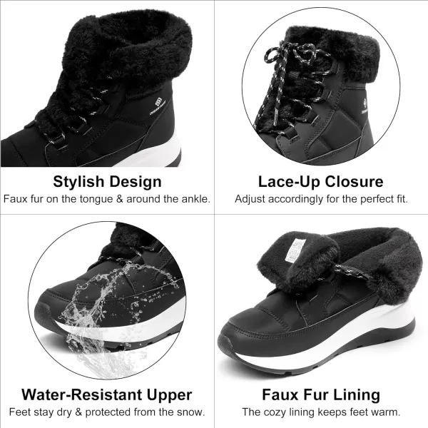 imageDREAM PAIRS Womens Winter Snow Boots Faux Fur Waterproof Ankle Booties Ladies Comfortable Short Boots OutdoorBlack