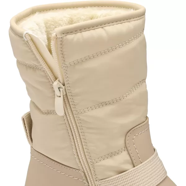 imageDREAM PAIRS Womens Winter Snow Boots Warm Fur Lined Waterproof Mid Calf Booties Comfortable Outdoor NonSlip ShoesNude
