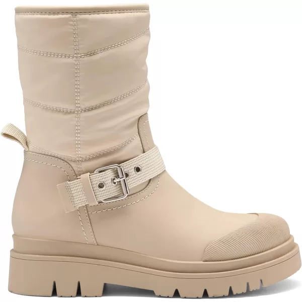 imageDREAM PAIRS Womens Winter Snow Boots Warm Fur Lined Waterproof Mid Calf Booties Comfortable Outdoor NonSlip ShoesNude