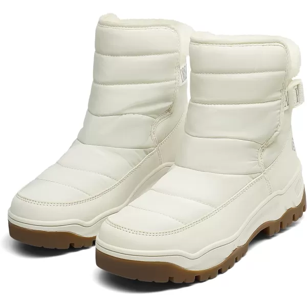 imageDREAM PAIRS Womens Winter Snow Boots Waterproof Insulated Warm and Comfortable Faux Fur Ladies Ankle Booties Fashion Short BootsWhite