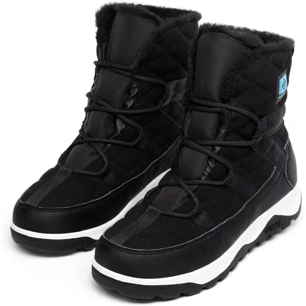 imageDREAM PAIRS Womens Winter Snow Boots Waterproof Rubber Ankle Booties with Warm Comfortable Faux Fur LiningLace Up NonSlip Outdoor Boots for WomenBlack
