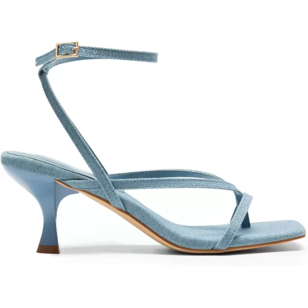 imageDREAM PAIRS Womens kitten Low Strappy Lace Up Heels for Women Open Square Toe Thong Ankle Strap Heels Sexy Fashion Comfort Dress Shoes Party Pumps Heeled SandalsDenim Blue