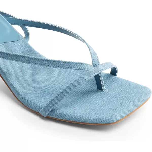 imageDREAM PAIRS Womens kitten Low Strappy Lace Up Heels for Women Open Square Toe Thong Ankle Strap Heels Sexy Fashion Comfort Dress Shoes Party Pumps Heeled SandalsDenim Blue
