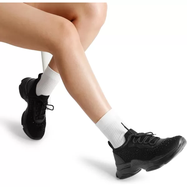 imageDREAM PAIRS womens Fashion SneakersplatformwalkingAll Blackcrystal