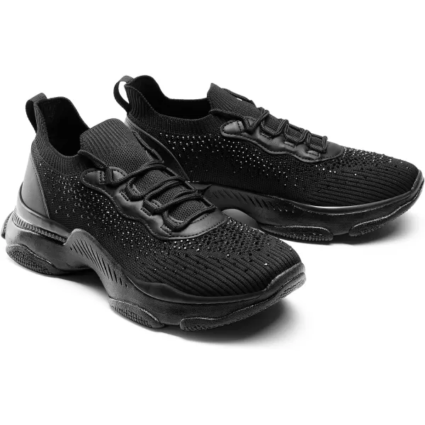 imageDREAM PAIRS womens Fashion SneakersplatformwalkingAll Blackcrystal
