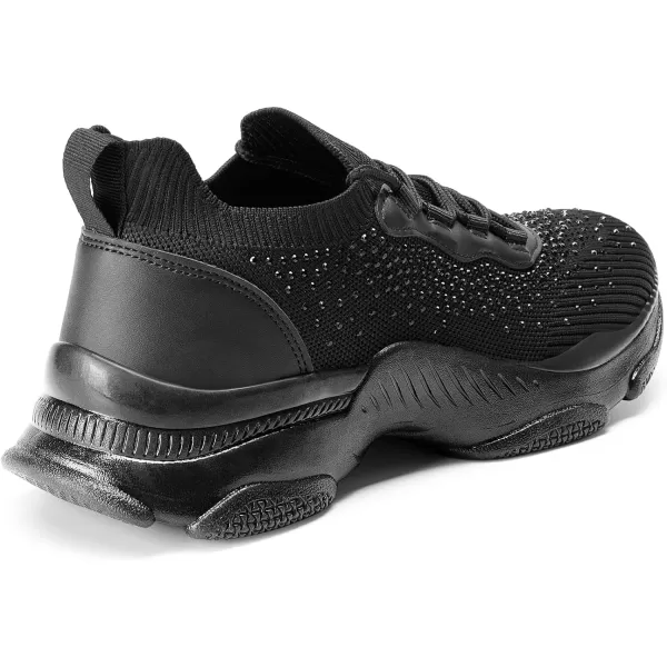 imageDREAM PAIRS womens Fashion SneakersplatformwalkingAll Blackcrystal