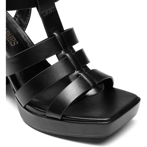 imageDream Pairs Womens Platform Gladiator Sandals Heels Chunky Heeled Planky Y2K FishermanBlack