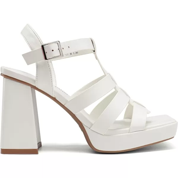 imageDream Pairs Womens Platform Gladiator Sandals Heels Chunky Heeled Planky Y2K FishermanWhite
