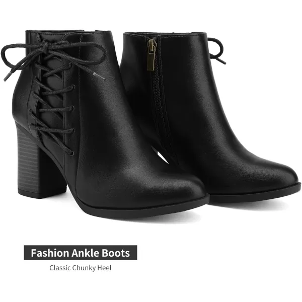 imageTOETOS Womens Chicago Chunky Heel Ankle BootiesBlack1
