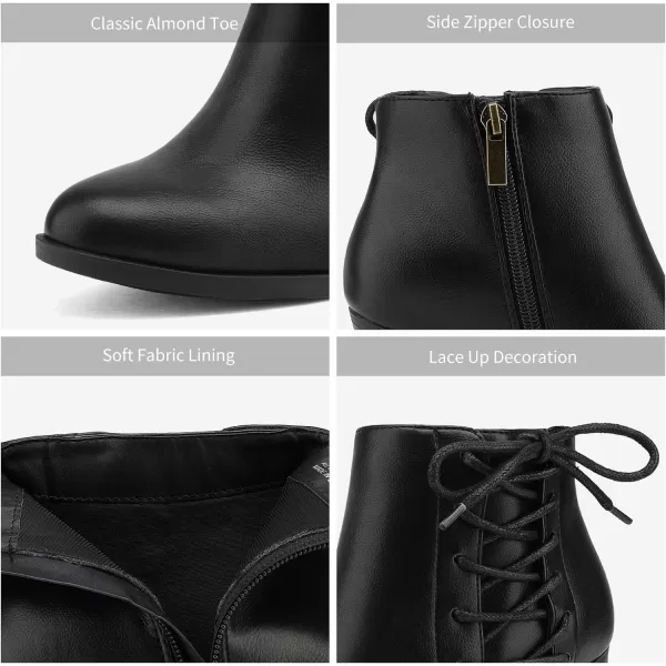 imageTOETOS Womens Chicago Chunky Heel Ankle BootiesBlack1