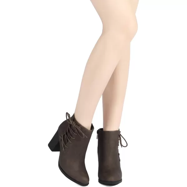 imageTOETOS Womens Chicago Chunky Heel Ankle BootiesBrown1