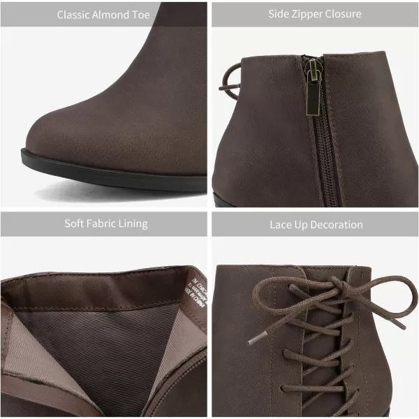 imageTOETOS Womens Chicago Chunky Heel Ankle BootiesBrown1