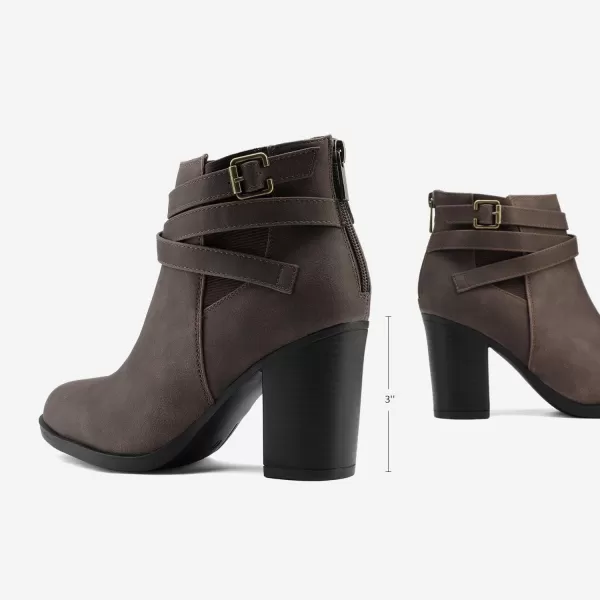 imageTOETOS Womens Chicago Chunky Heel Ankle BootiesBrown3