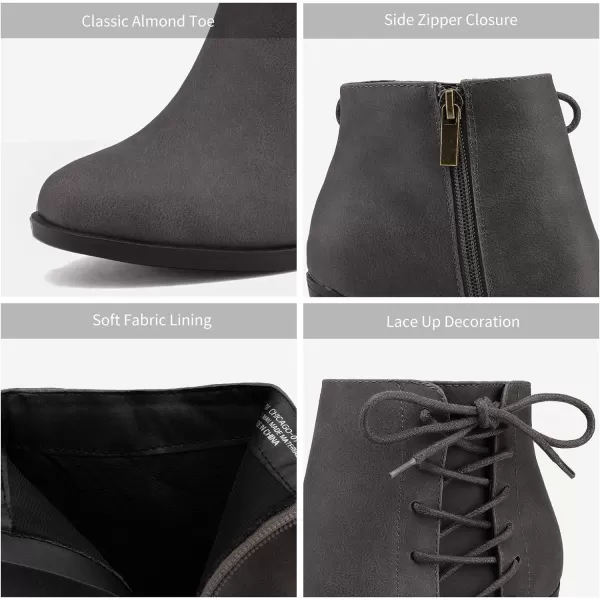 imageTOETOS Womens Chicago Chunky Heel Ankle BootiesGrey1