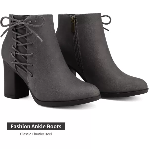 imageTOETOS Womens Chicago Chunky Heel Ankle BootiesGrey1