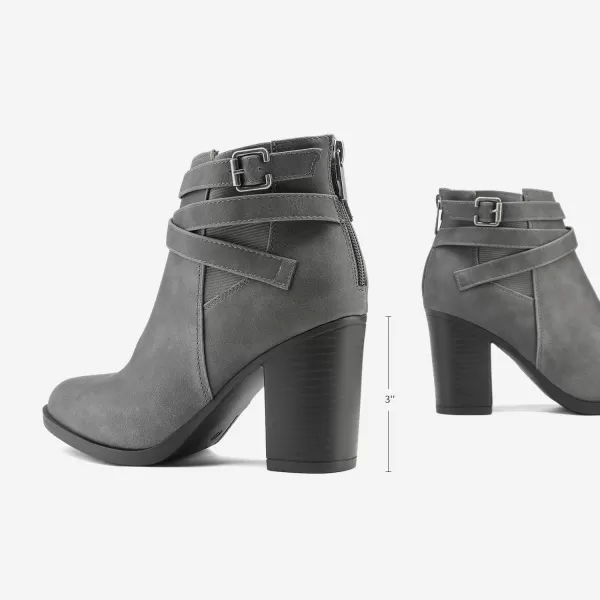 imageTOETOS Womens Chicago Chunky Heel Ankle BootiesGrey3