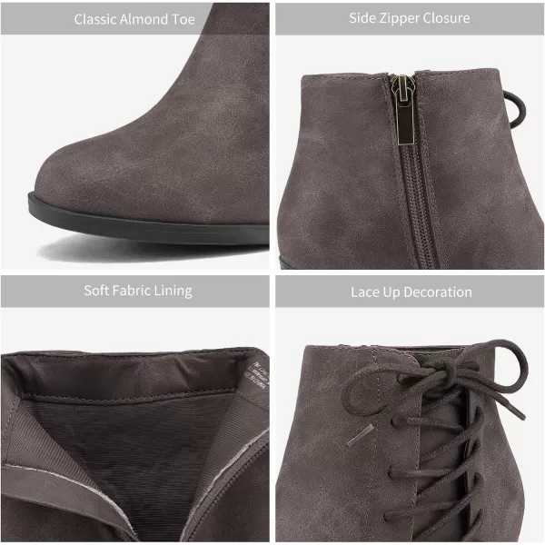 imageTOETOS Womens Chicago Chunky Heel Ankle BootiesTaupe