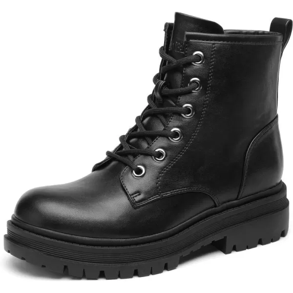 imageDREAM PAIRS Black Laceup Combat Boots Ankle Booties for WomenBlack