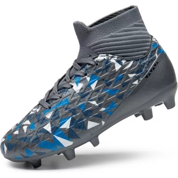 imageDREAM PAIRS Boys Football Cleats Youth High Top Firm Ground Soccer Shoes for LittleBig KidsGrey