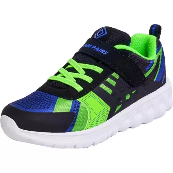 imageDREAM PAIRS Boys Girls Athletic Sneakers Breathable Running ShoesBlackRoyalGreen