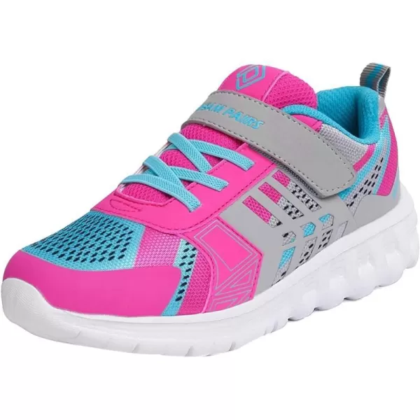 imageDREAM PAIRS Boys Girls Athletic Sneakers Breathable Running ShoesGreyFuchsiaBlue