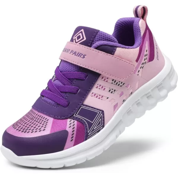 imageDREAM PAIRS Boys Girls Athletic Sneakers Breathable Running ShoesPinkPurple
