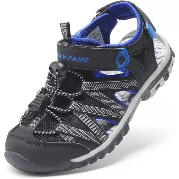 imageDREAM PAIRS Boys Girls ClosedToe Outdoor Summer Sandals ToddlerLittle KidBig KidBlackGreyBlue