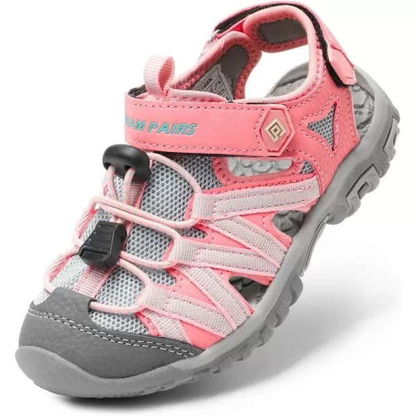 imageDREAM PAIRS Boys Girls ClosedToe Outdoor Summer Sandals ToddlerLittle KidBig KidPinkGreyGreen