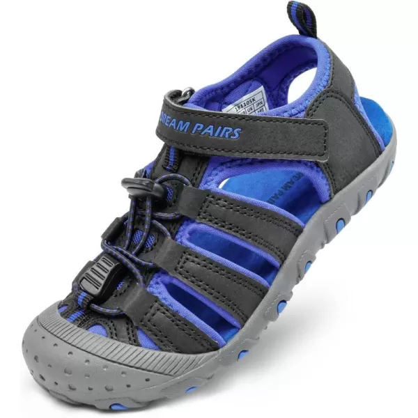 imageDREAM PAIRS Boys Girls ClosedToe Outdoor Summer Sport SandalsToddlerLittle KidBig KidBlackDark Blue