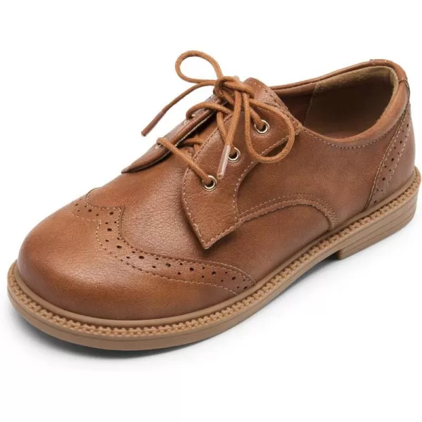 imageDREAM PAIRS Boys Girls Dress Shoes Kids School Uniform Formal Casual Oxfords for Toddler Little KidBrown