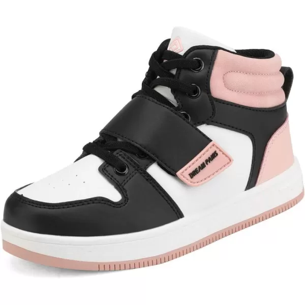 imageDREAM PAIRS Boys Girls High Top Sneaker Basketball ShoesBlackWhitePink