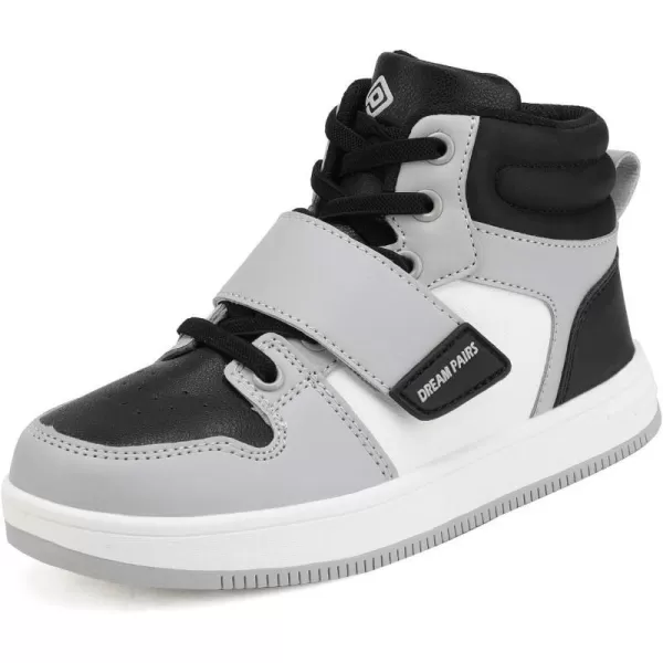 imageDREAM PAIRS Boys Girls High Top Sneaker Basketball ShoesGreyBlack